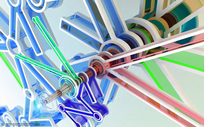 Abstract Mechanical Structure — Blue, Technological, 3d Render