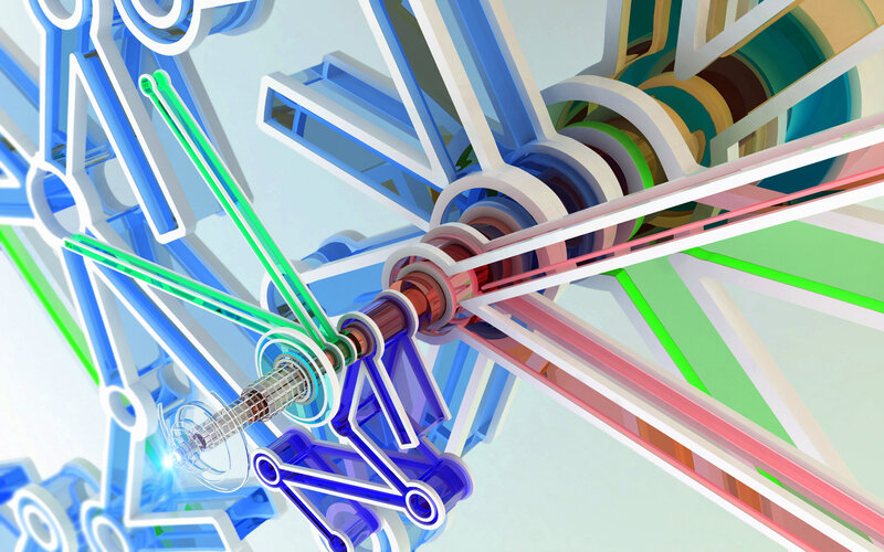 Abstract Mechanical Structure — Blue, Technological