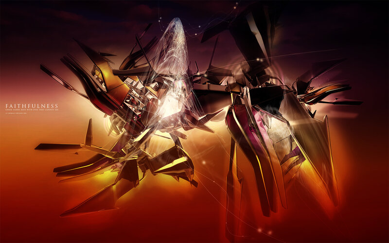 Abstract Mechanical Structure — Red, Dramatic, Sunset