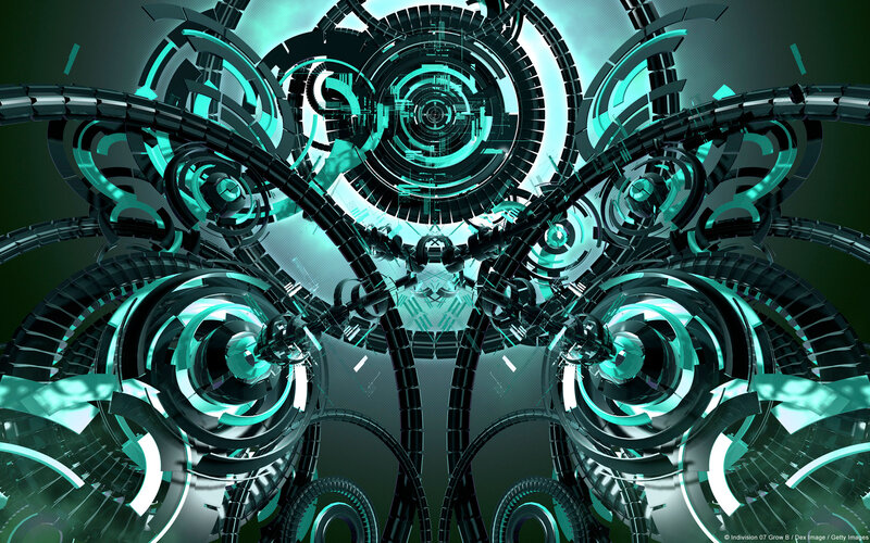 Abstract Mechanical Structure — Teal