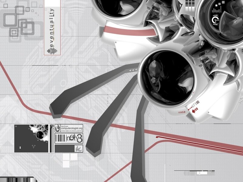 Abstract Mechanical Structure — White, Technological