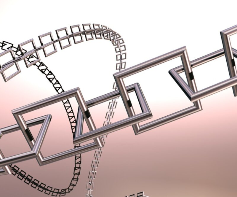 abstract metal chain links