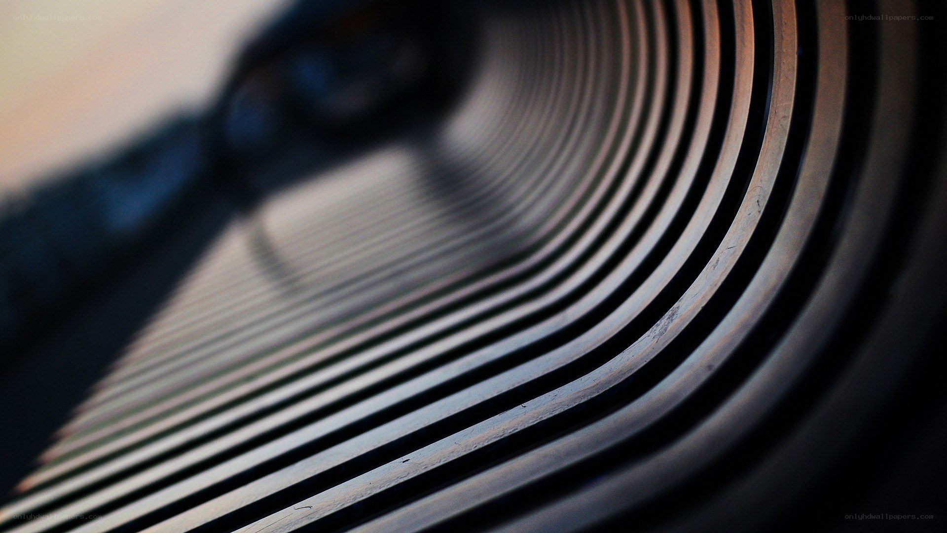 Abstract metal ridges close-up