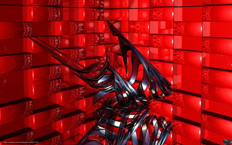 Abstract Metal Sculpture — Red