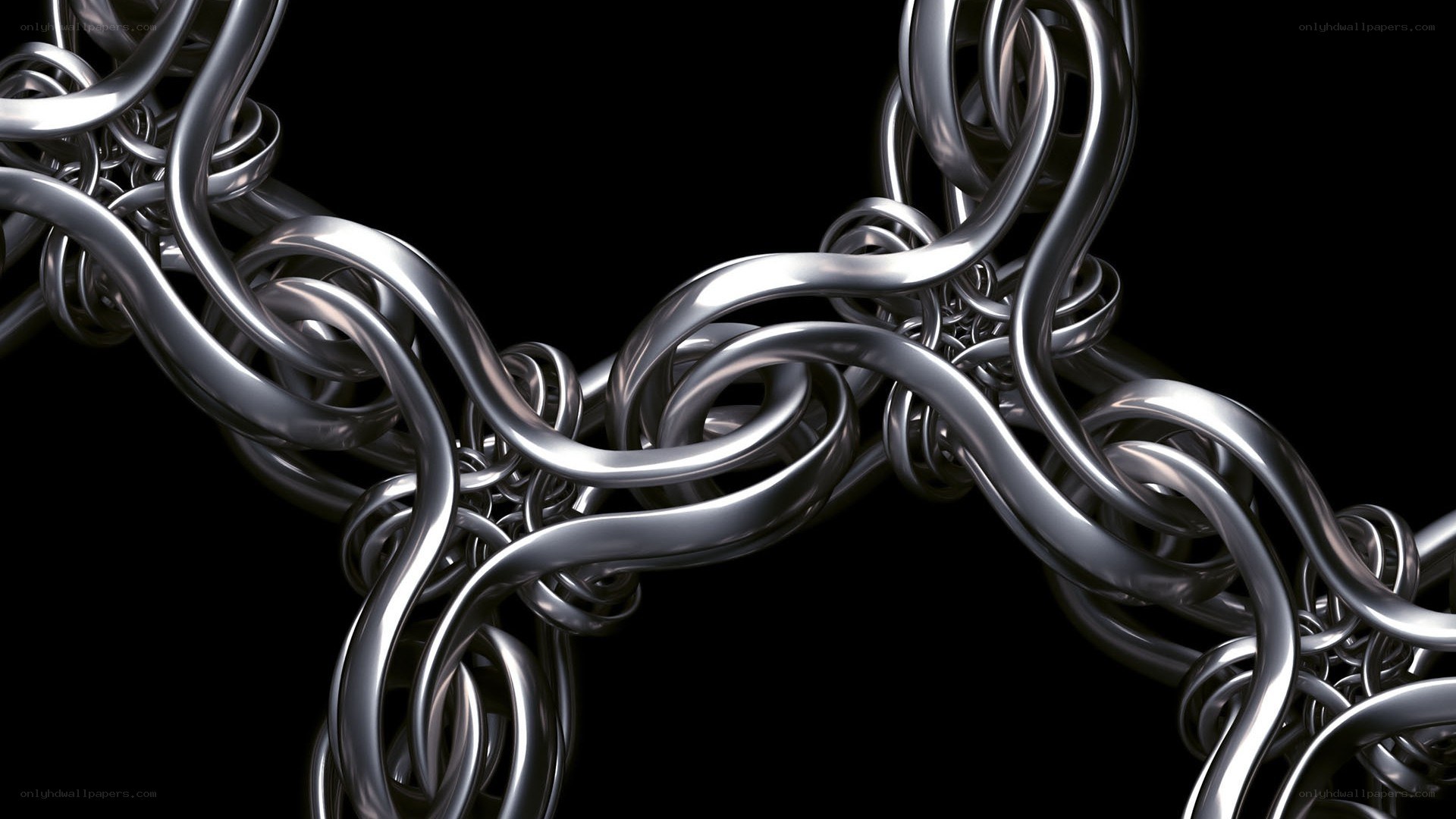 abstract metallic chain sculpture