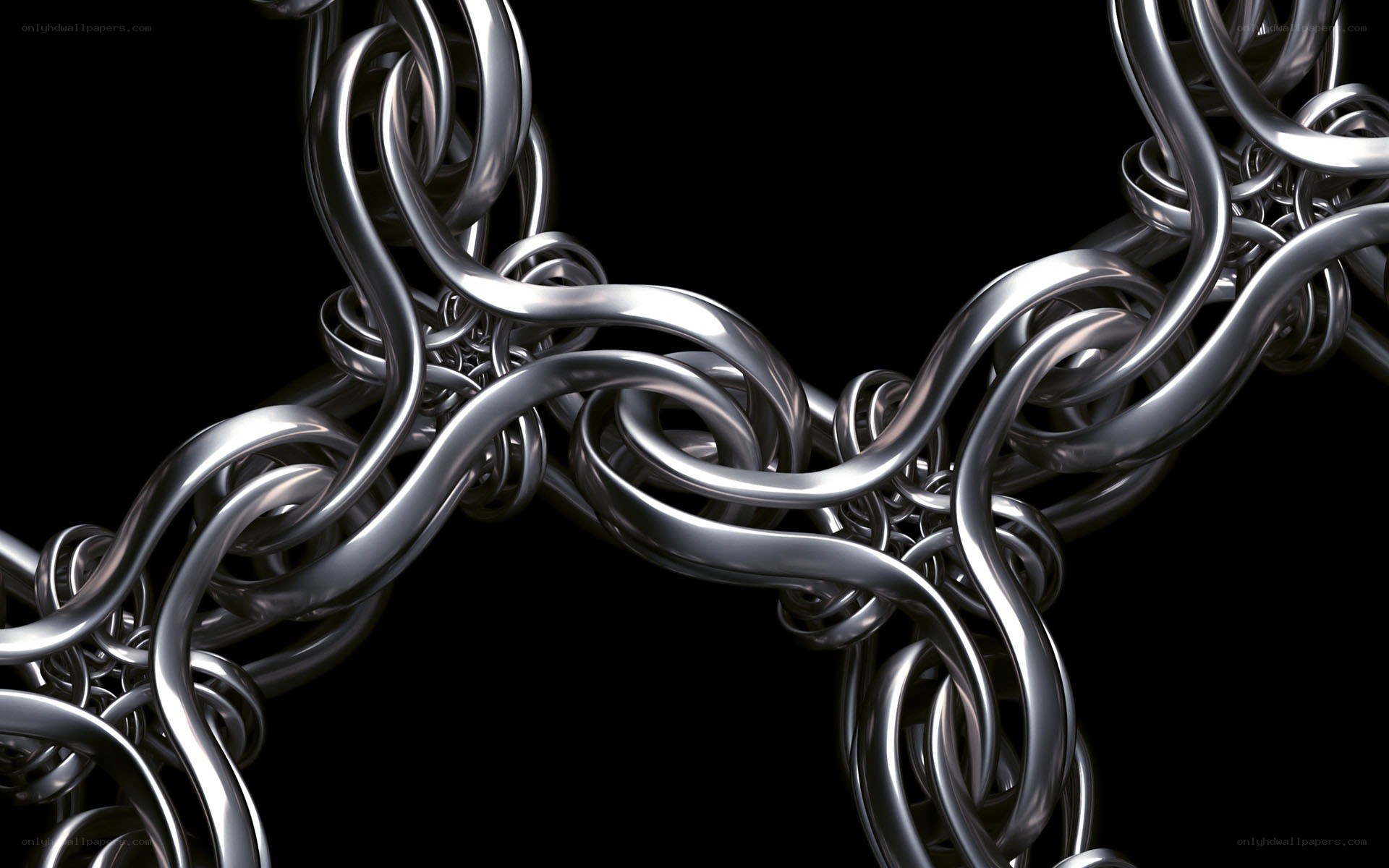 abstract metallic chain sculpture