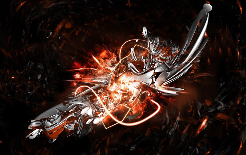 Abstract Metallic Creature — Black