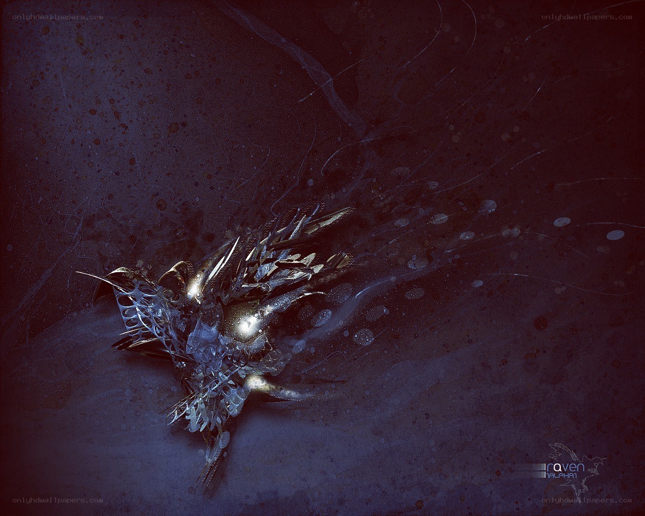 abstract metallic creature design