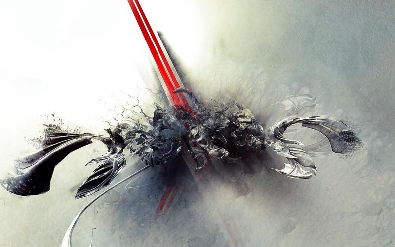 Abstract Metallic Explosion — Black, Dramatic