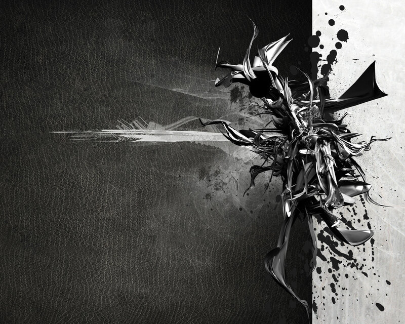 Abstract Metallic Figure — Black, Dramatic