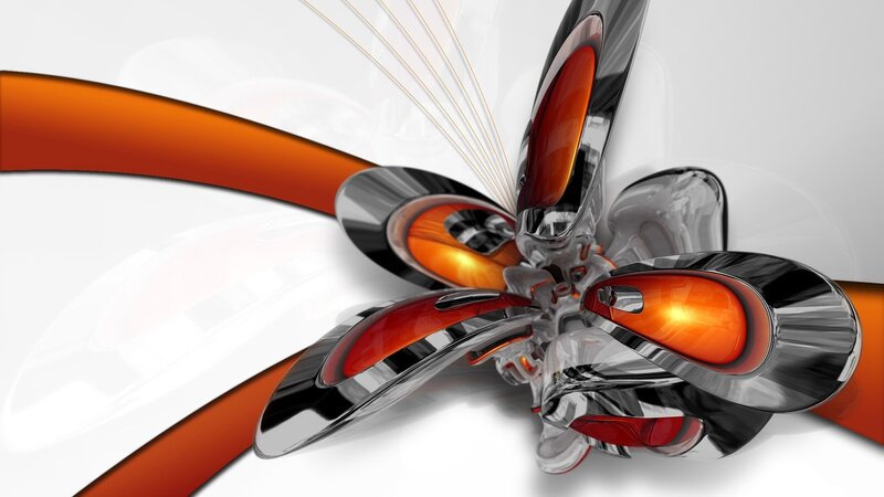 abstract metallic flower design