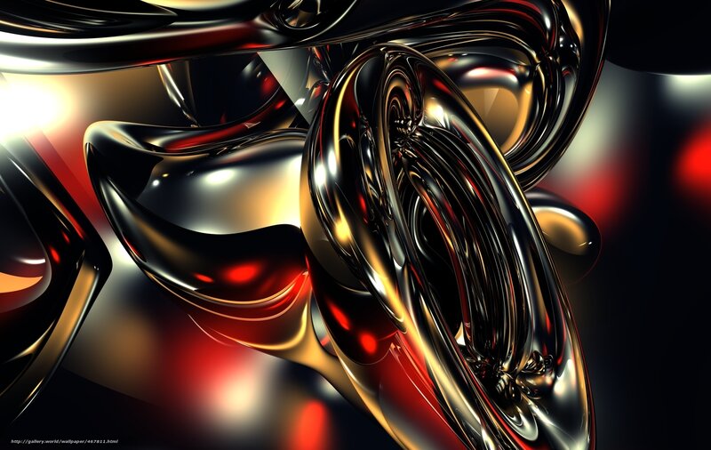 Abstract metallic fluid forms
