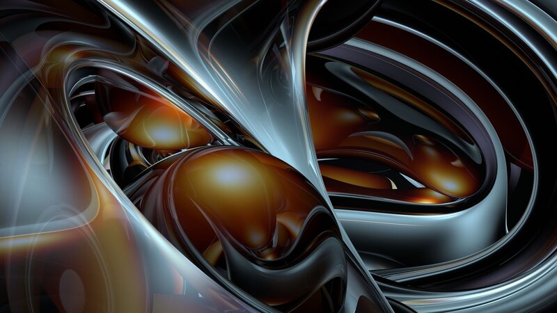 Abstract metallic fluid forms