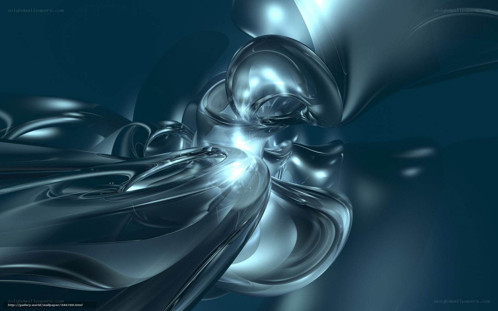 Abstract metallic fluid forms