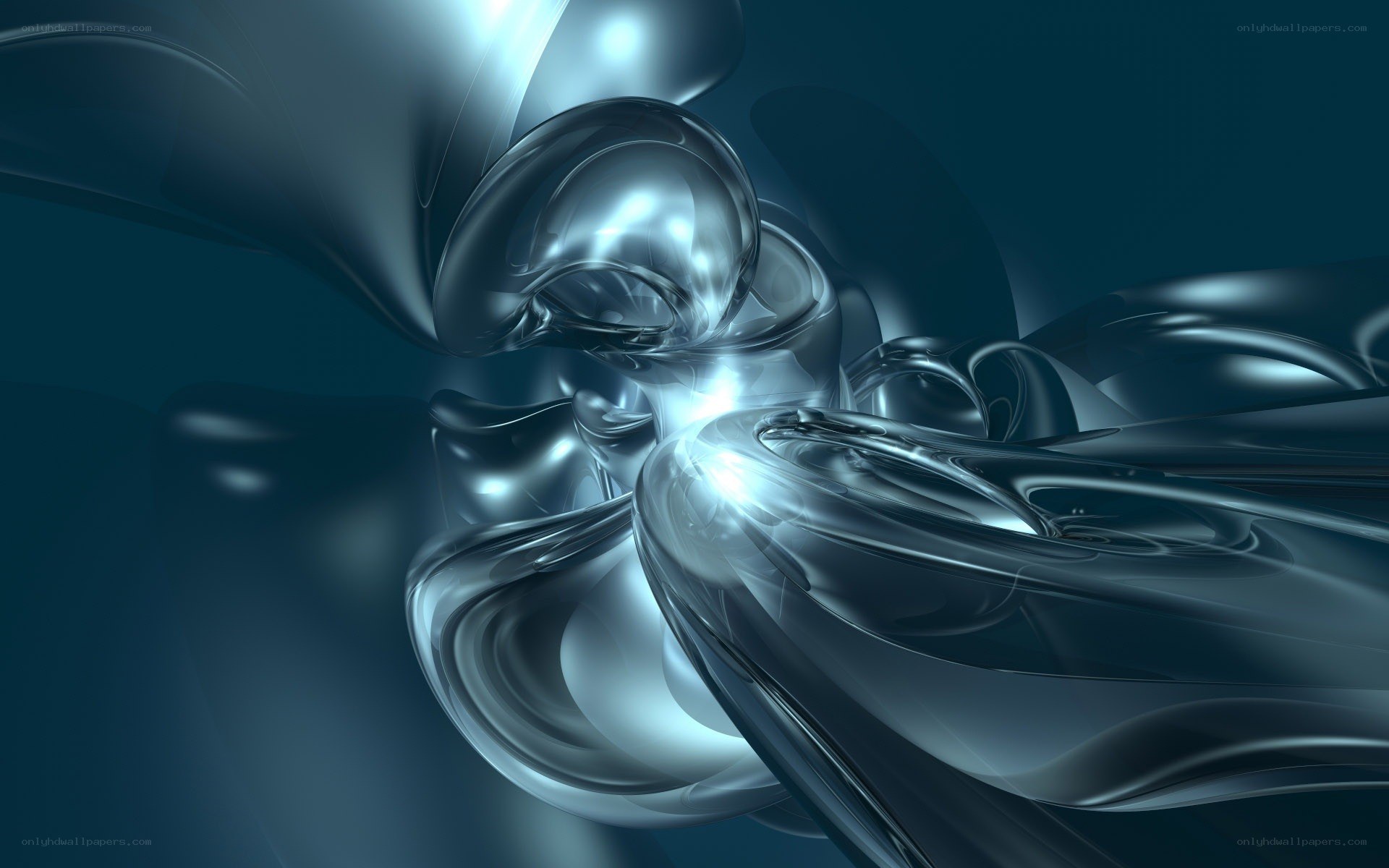 Abstract metallic fluid sculpture