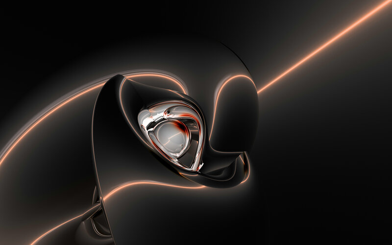 Abstract Metallic Form — Black, Dramatic