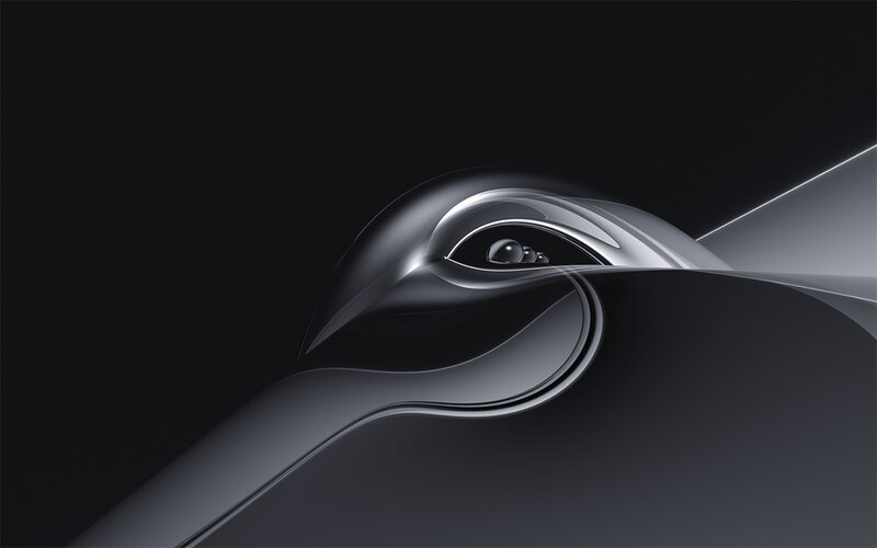 Abstract Metallic Form — Black