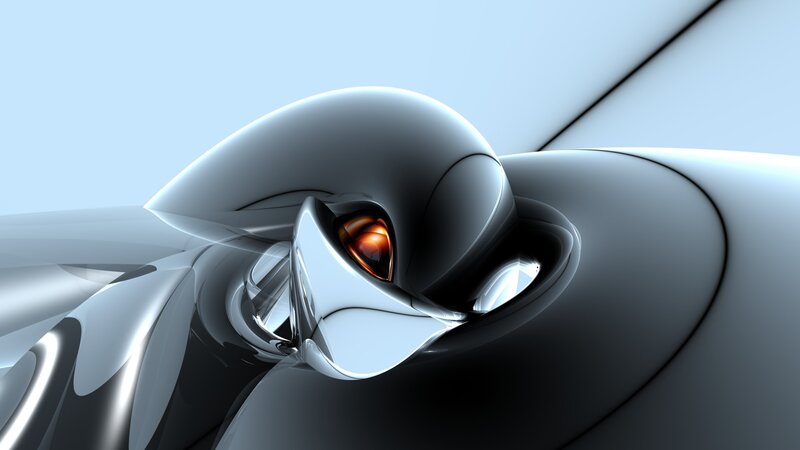 Abstract Metallic Form — Gray, Dramatic