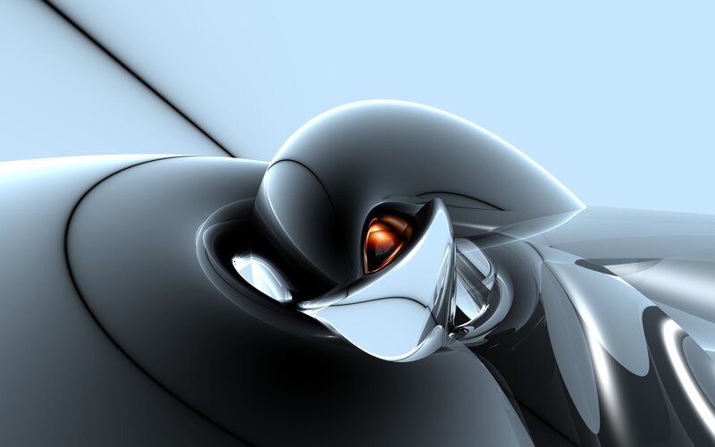 Abstract Metallic Form — Gray, Serene