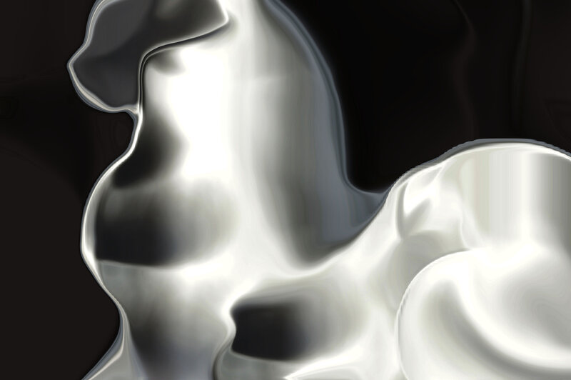 Abstract Metallic Form — White