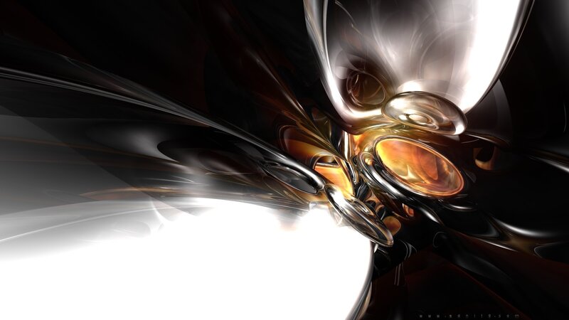 Abstract Metallic Forms — Black, Dramatic, Digital Art