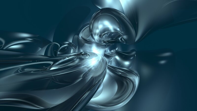 Abstract Metallic Forms — Blue, Dramatic