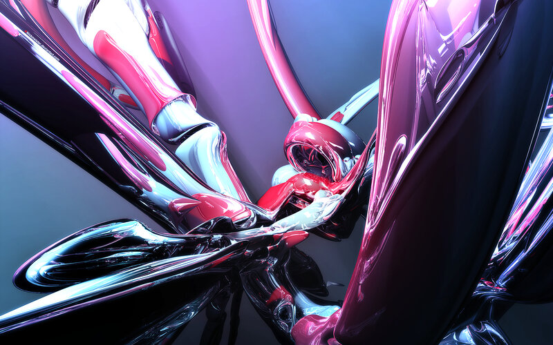 Abstract Metallic Forms — Pink