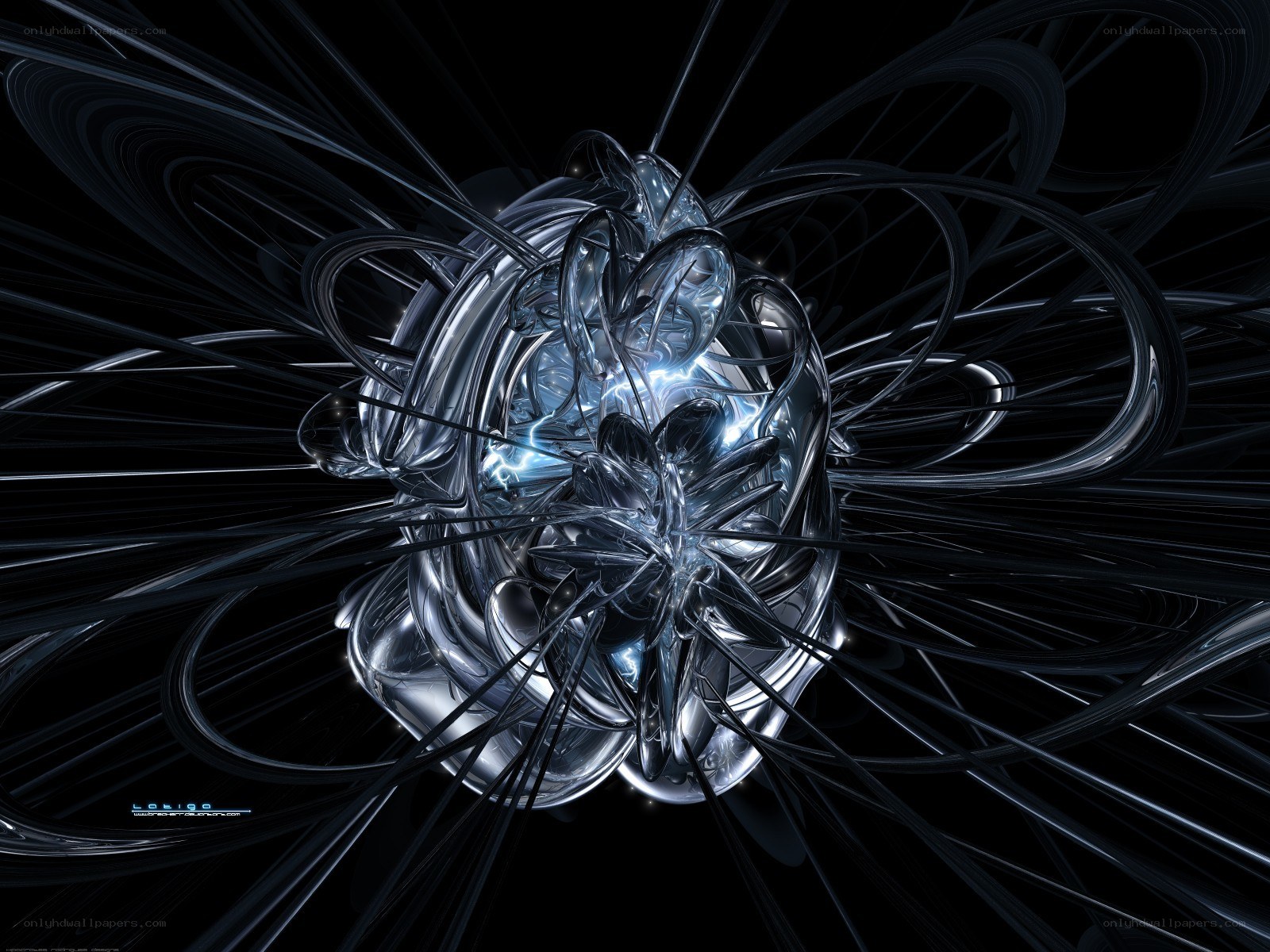 Abstract metallic fractal design