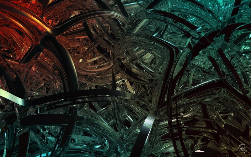 Abstract metallic fractal design