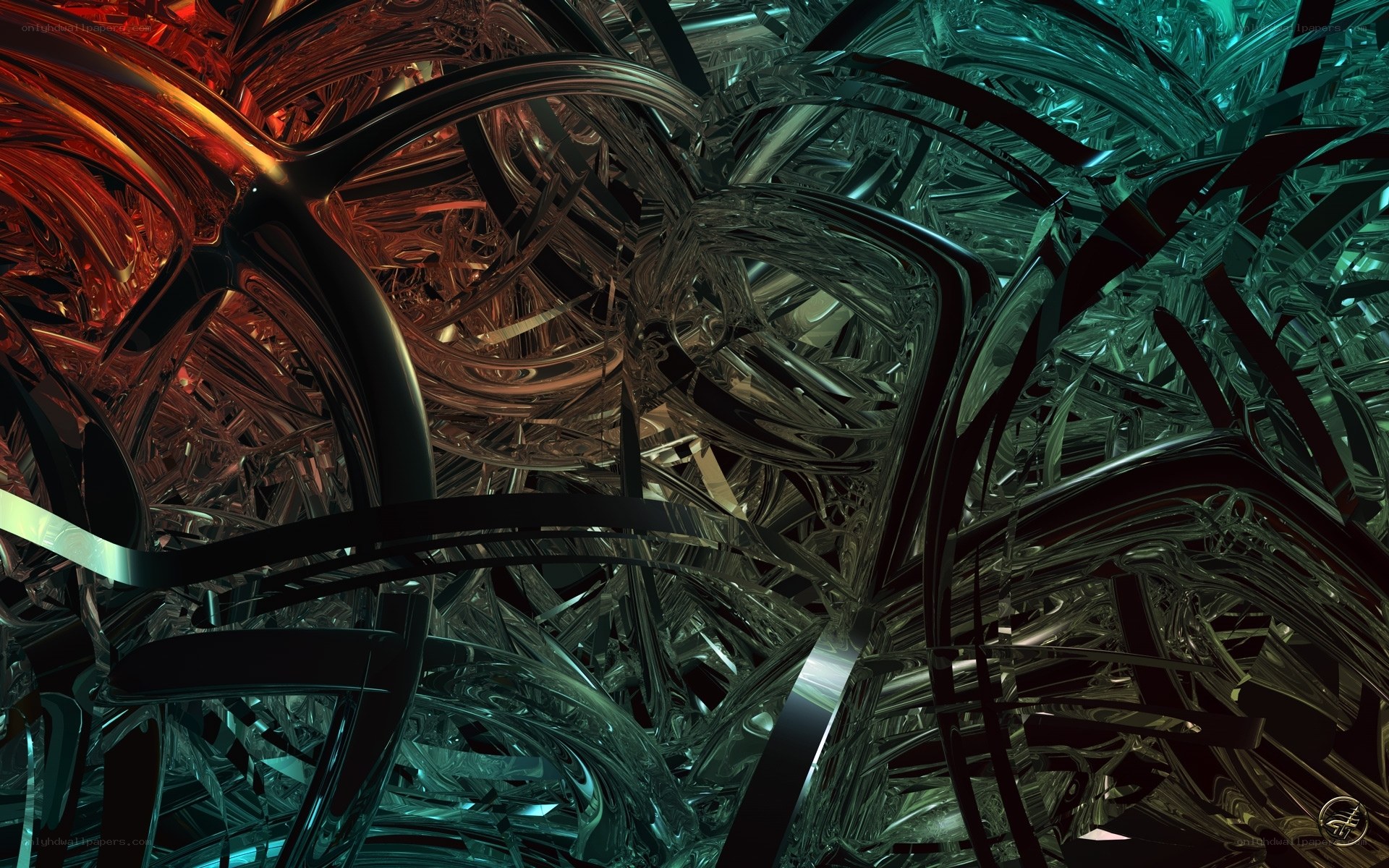Abstract metallic fractal design