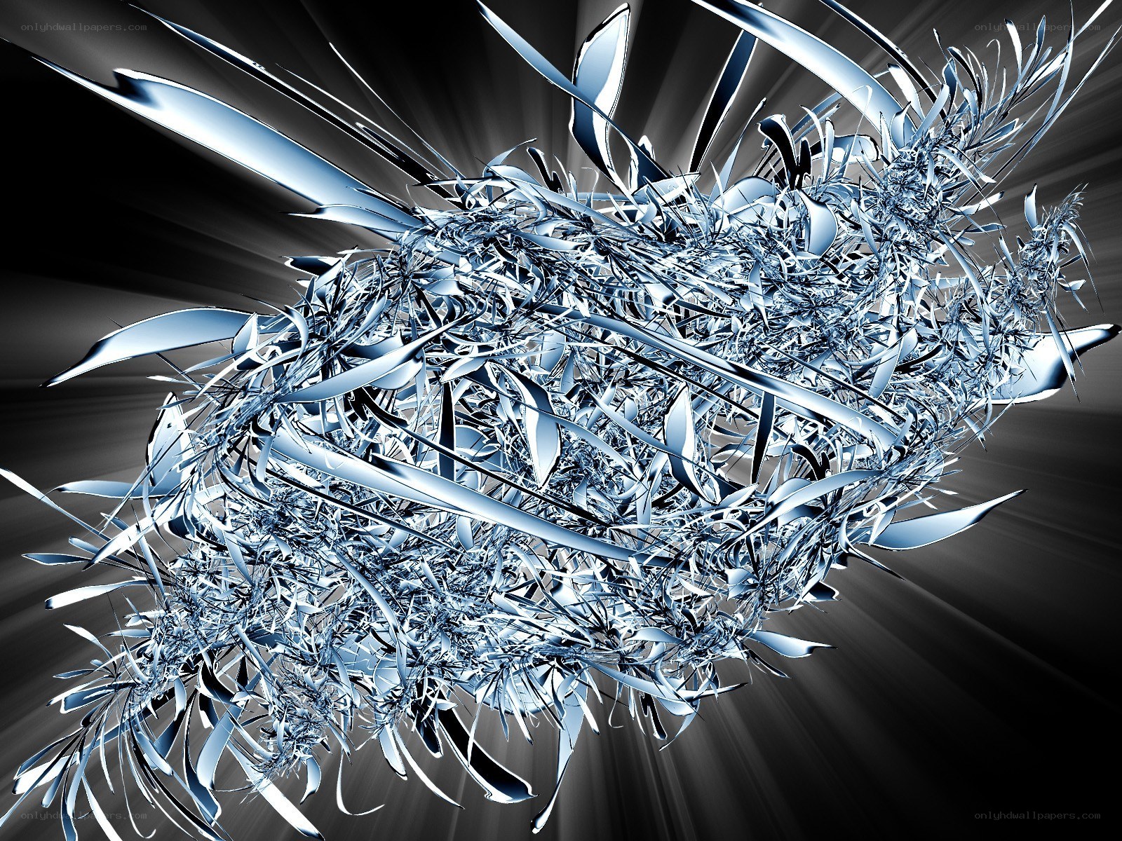 abstract metallic fractal explosion