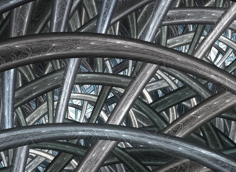 abstract metallic fractal pattern