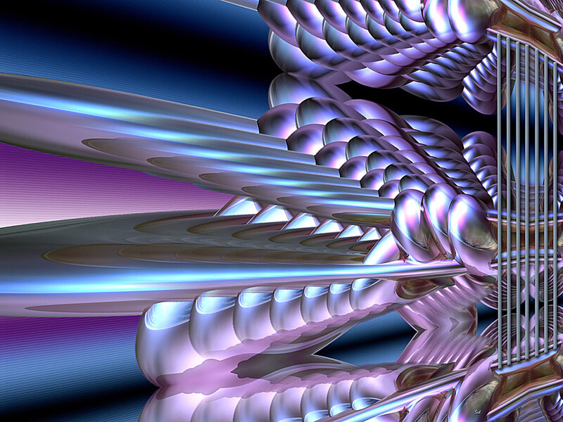 Abstract metallic fractal sculpture