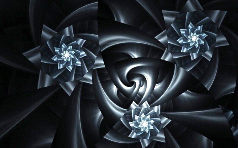 Abstract metallic fractal spiral