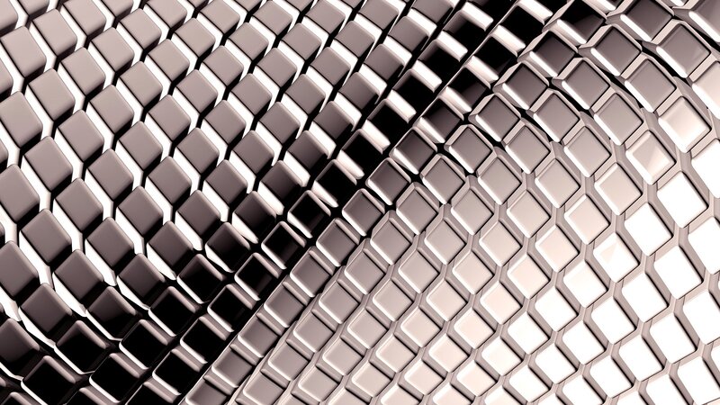 Abstract metallic grid pattern
