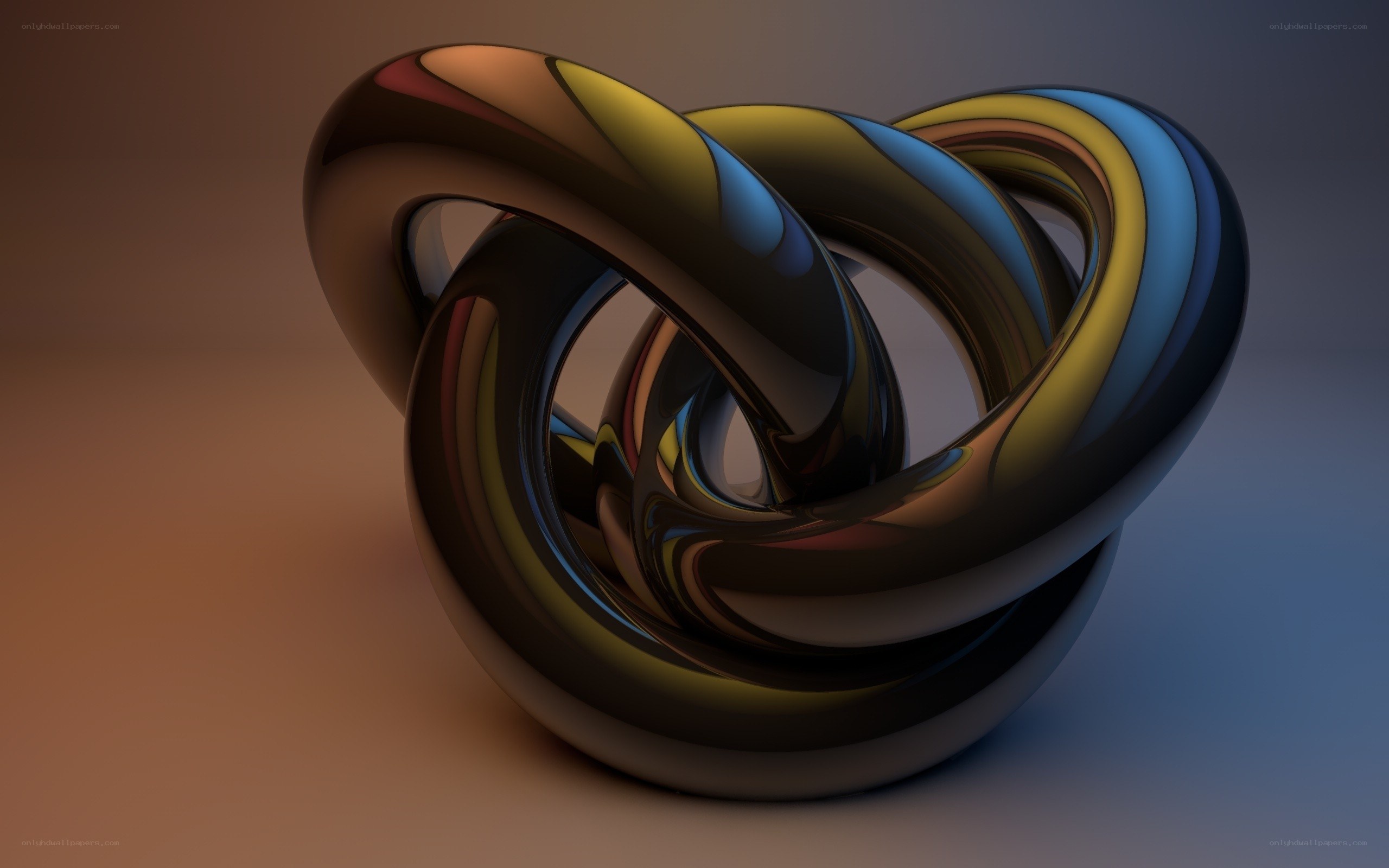 Abstract metallic knot sculpture