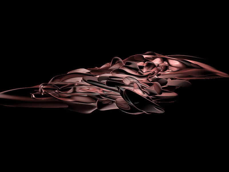 abstract metallic liquid form