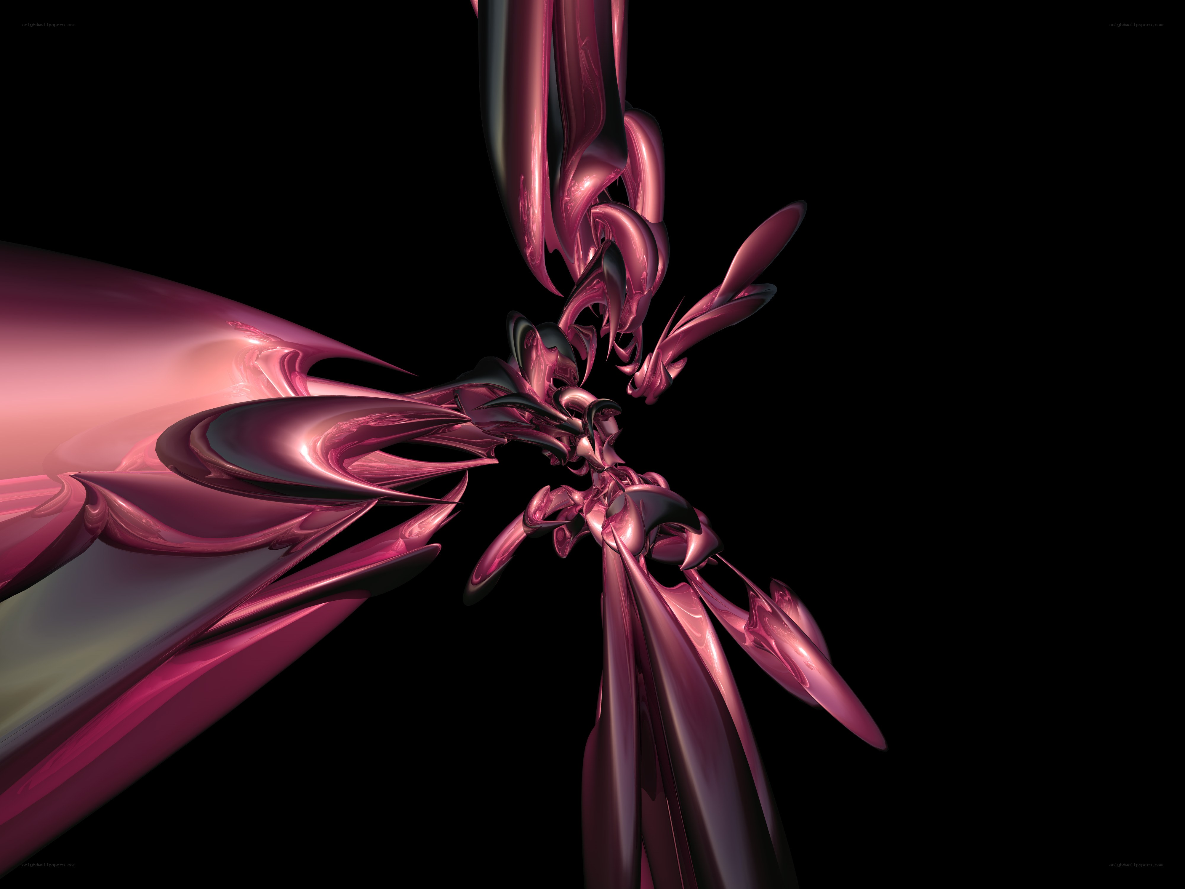 Abstract metallic pink sculpture
