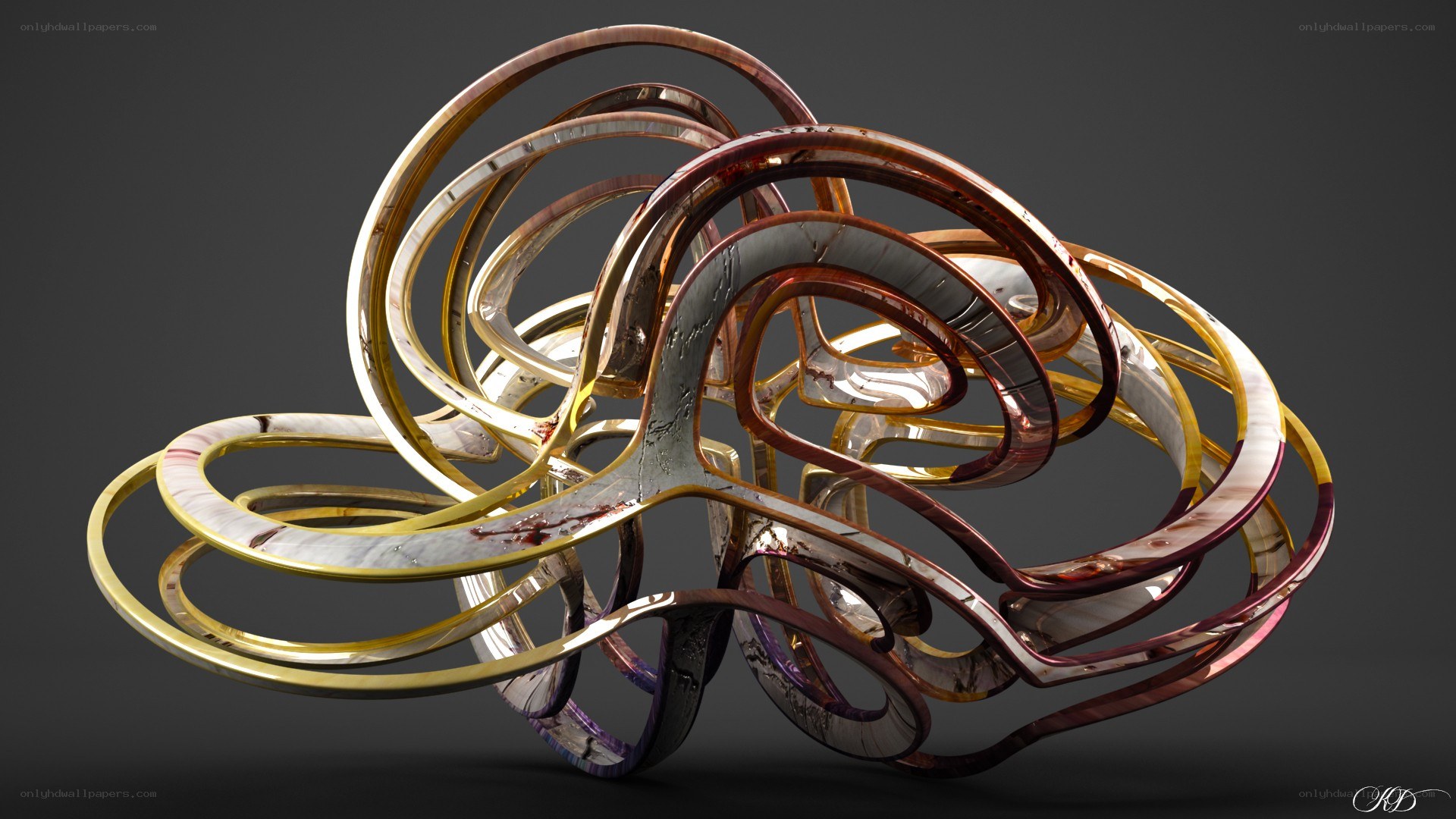 Abstract metallic sculpture