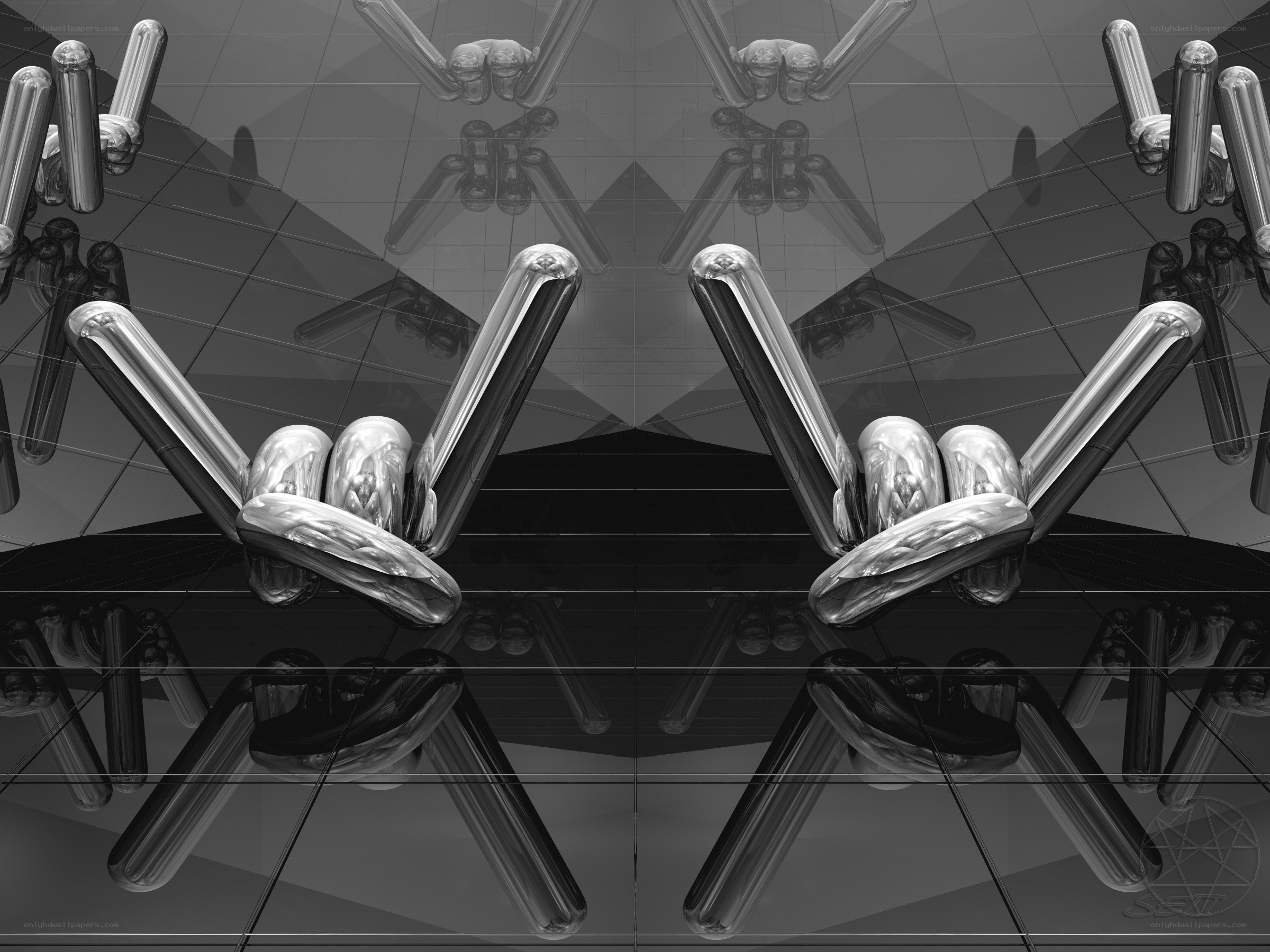 Abstract metallic sculpture