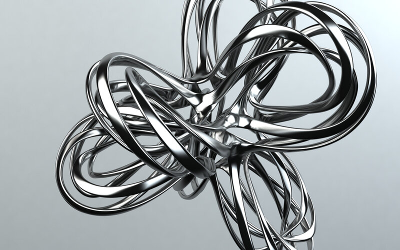 Abstract metallic sculpture