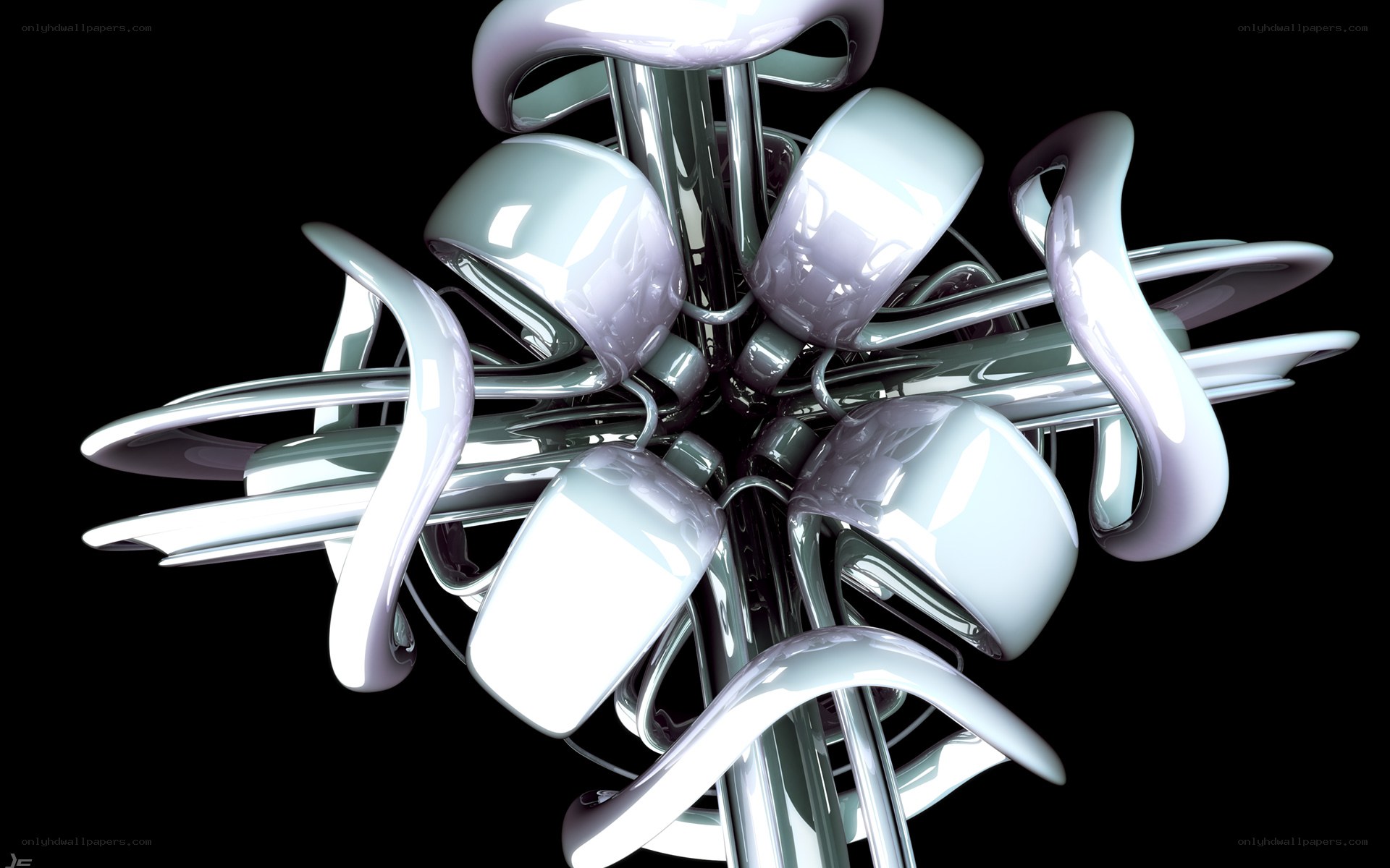 Abstract metallic sculpture