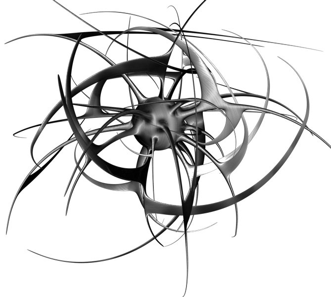 Abstract metallic sculpture