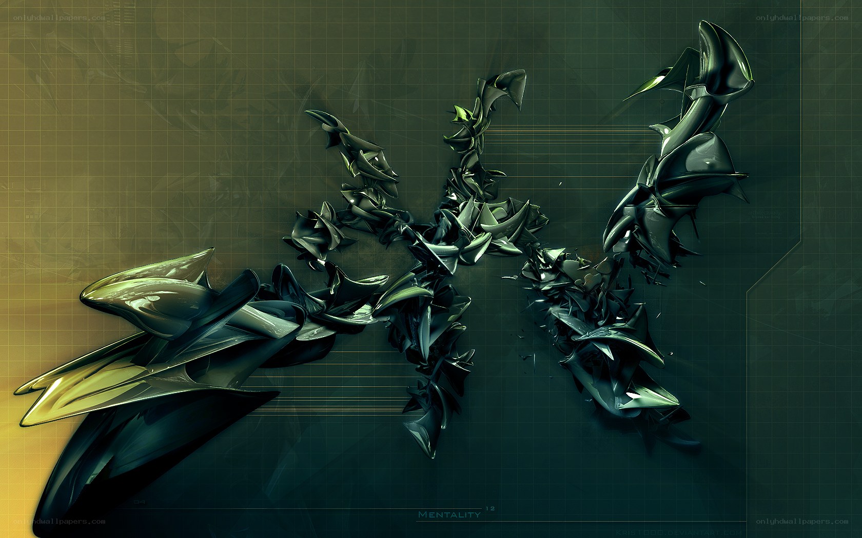 Abstract metallic sculpture