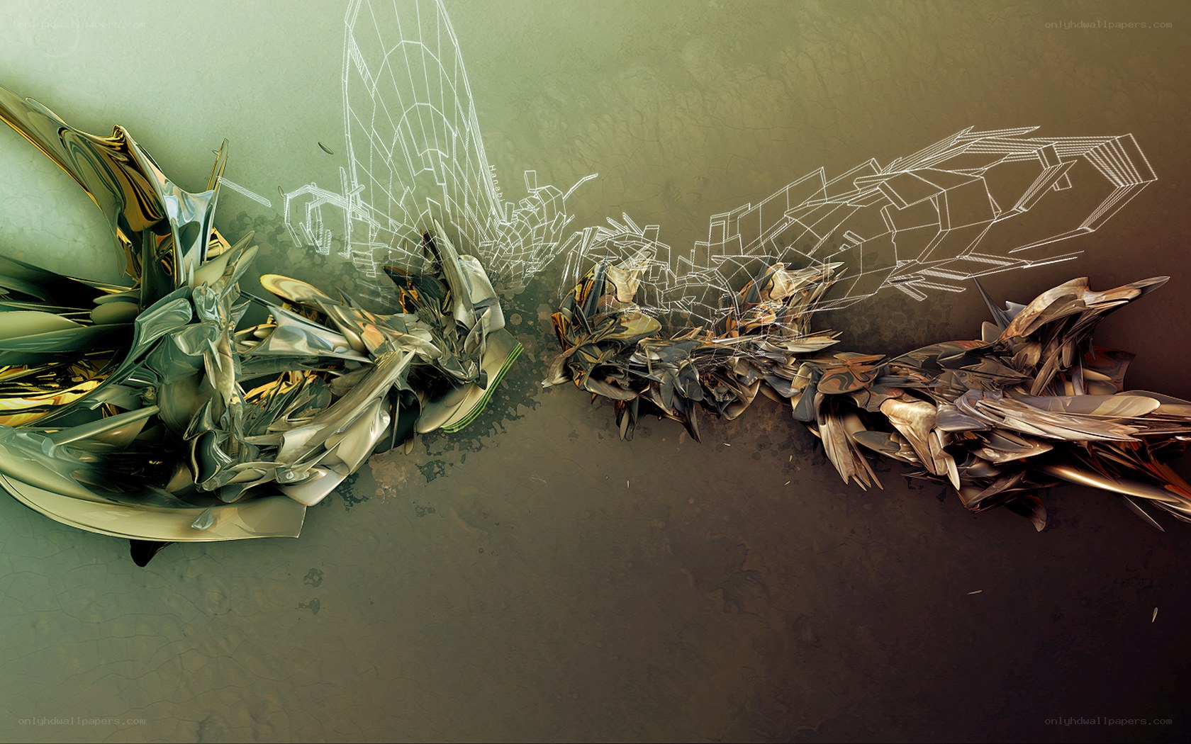 Abstract metallic sculpture