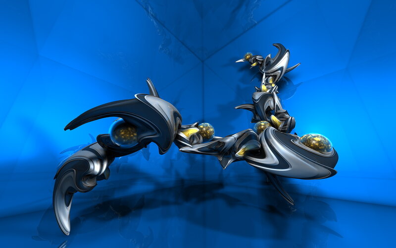 Abstract metallic sculpture