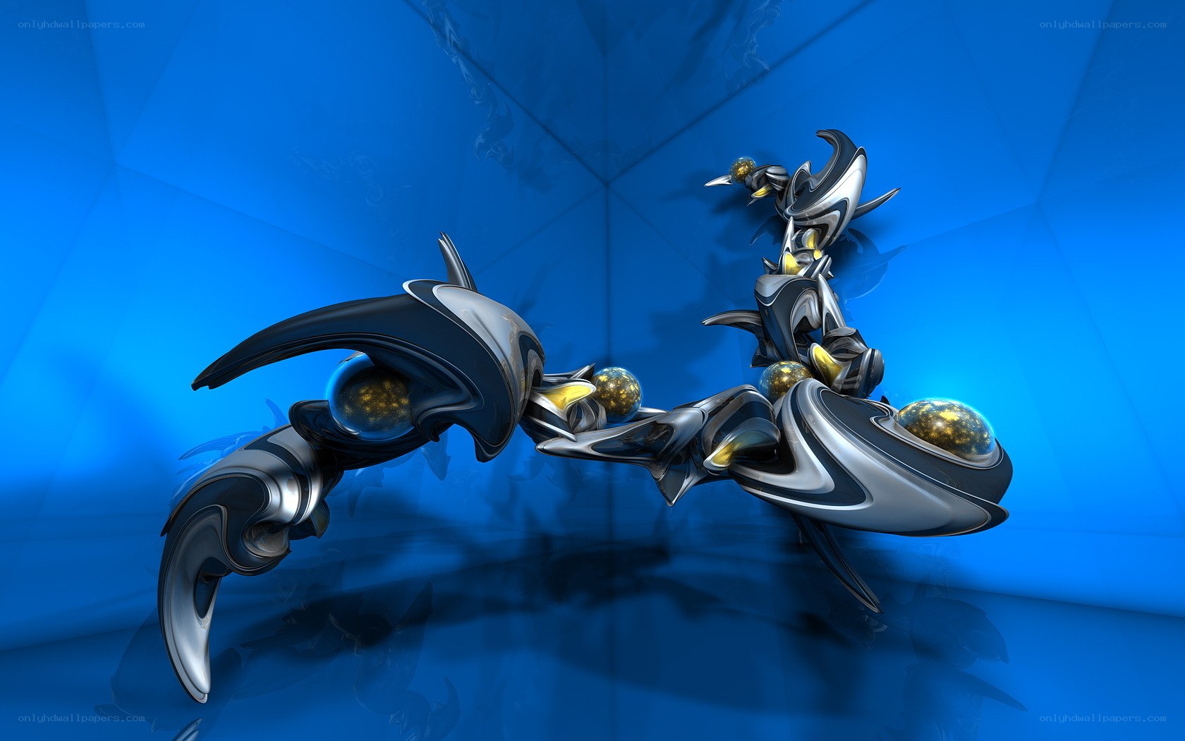 Abstract metallic sculpture