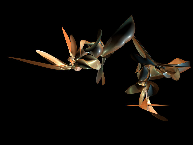 abstract metallic sculpture