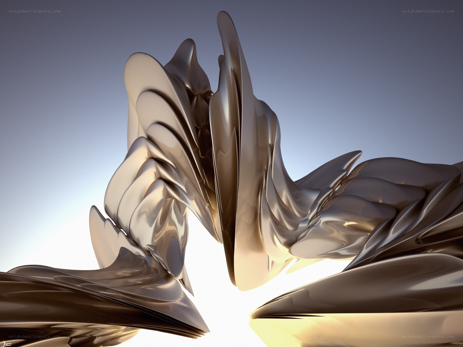 Abstract metallic sculpture