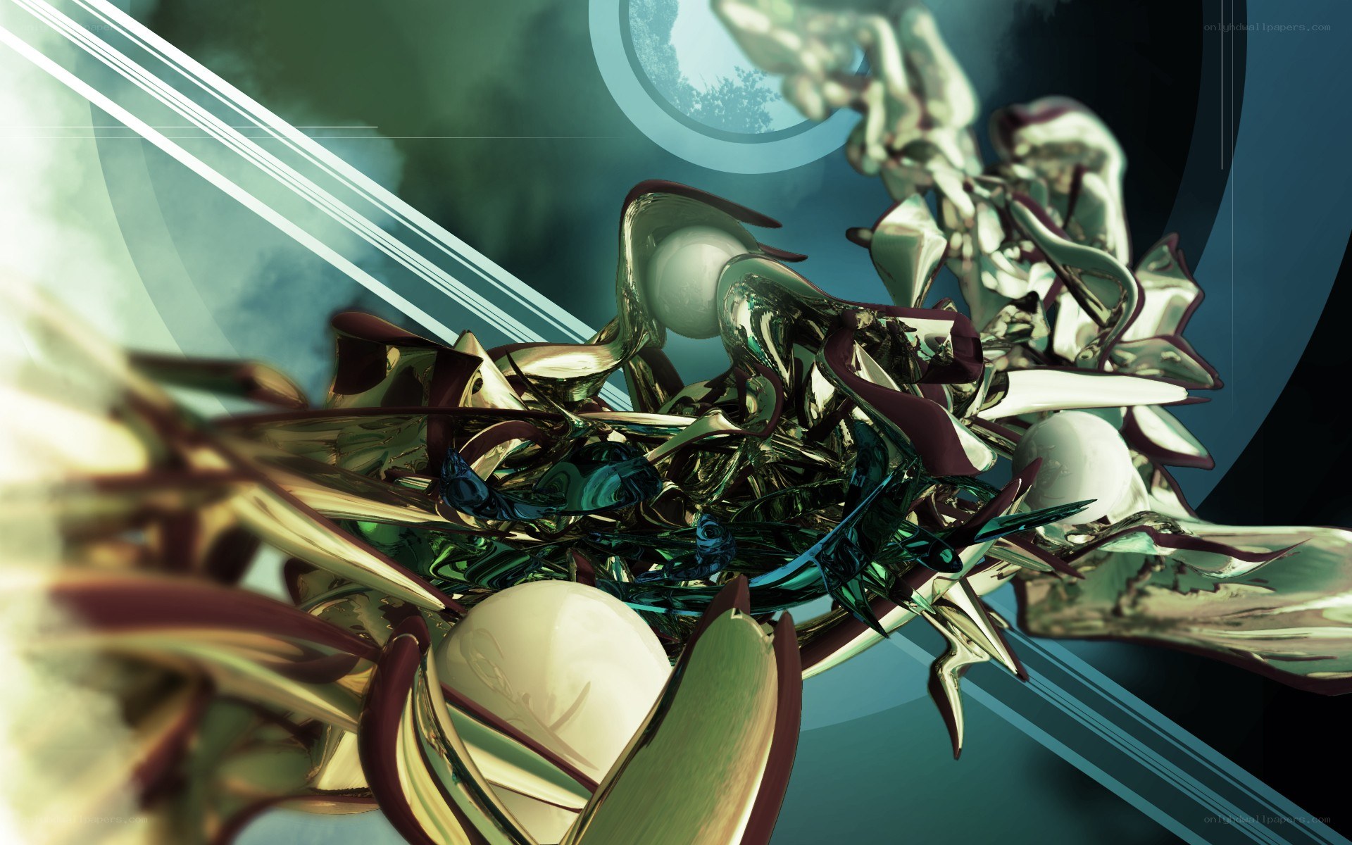 abstract metallic sculpture